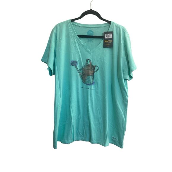 Life Is Good Tops - NWT Life is Good Womens XXL Hello Sunshine Watering Can Vneck Tshirt Top #5821